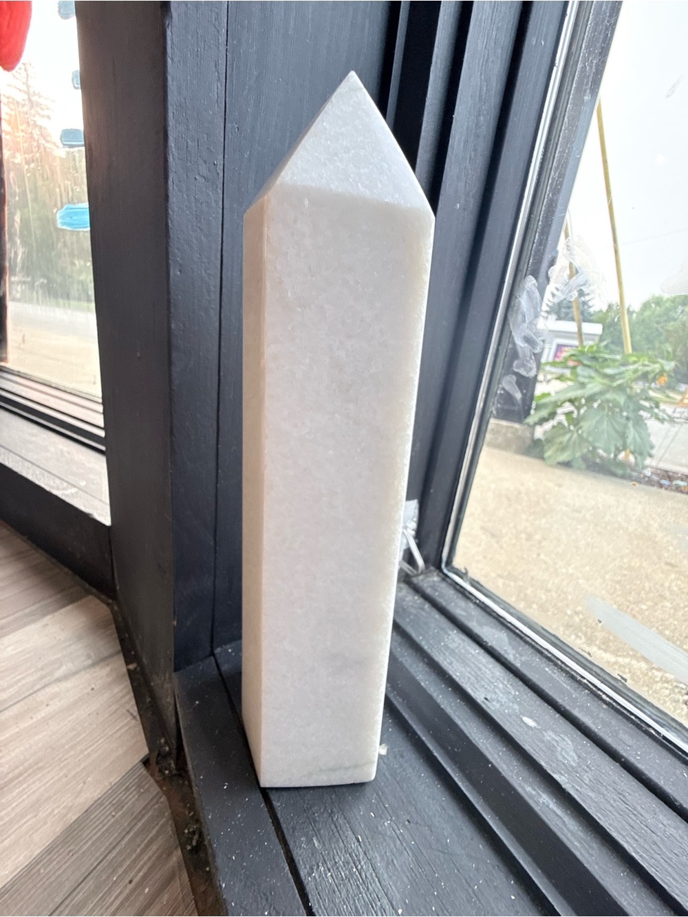 White Calcite Obelisk Tower Decorative Stone